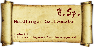 Neidlinger Szilveszter névjegykártya