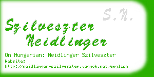 szilveszter neidlinger business card